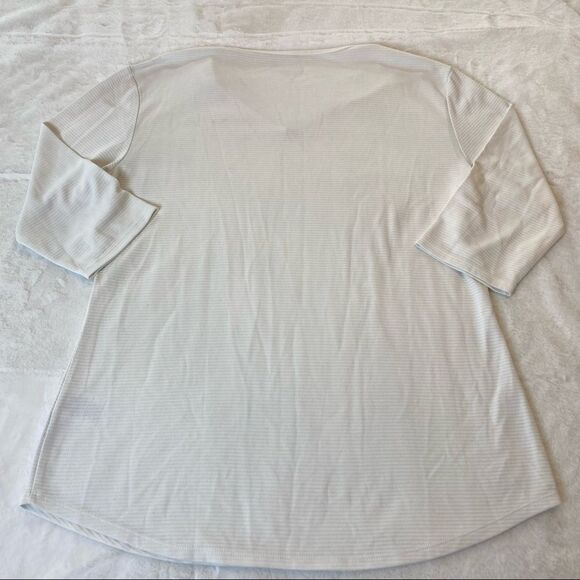 Seg'ments V Neck 3/4 Sleeve White Top Size XL - Picture 2 of 8